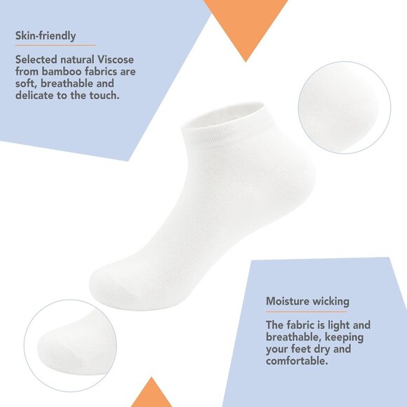 Unisex Bamboo School Socks - 5 Pairs, Lightweight & Stretchy for Active Kids - Picture 2 of 6